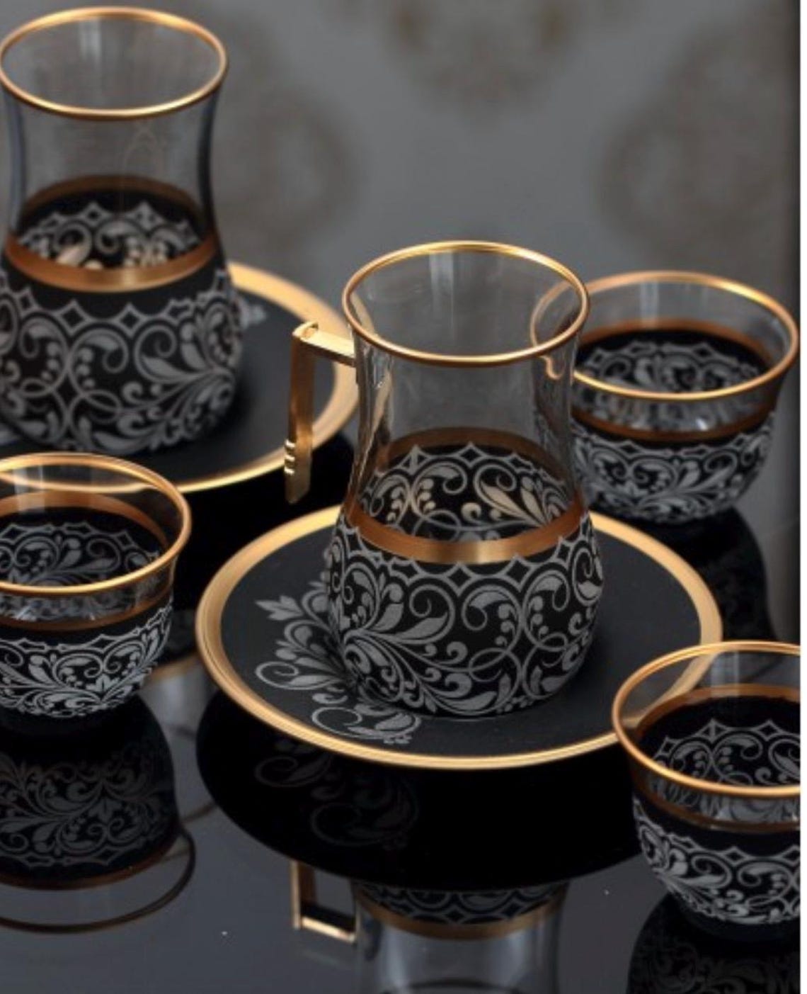 Turkish Tea Set Designs Handmade Design Beautiful Luxury Turkish Tea Set 18pcs - Etsy