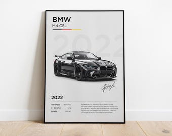 Cartel BMW M4, impresión BMW, cartel BMW, marco decoración Bmw, ilustración Bmw, regalo Bmw, cartel de coche youngtimers