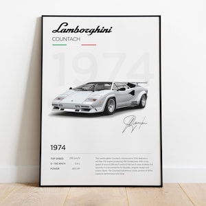 Poster Lamborghini Countach, stampa Lamborghini, poster Lamborghini, cornice decorativa Lamborghini, illustrazione Lamborghini, regalo