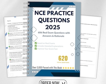 Questões práticas para o Exame NCE 2025 com respostas e justificativa | PDF de preparação para o exame de aconselhamento | Download instantâneo