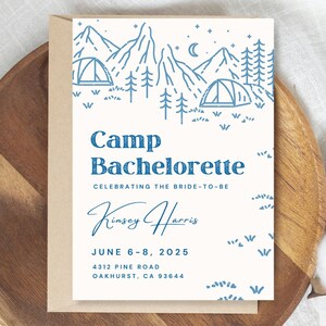 Camp Bachelorette Glamping Summer Camp Bach Coastal Cowgirl Girls Trip Itinerary Template