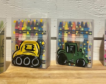 hand painted crayon box