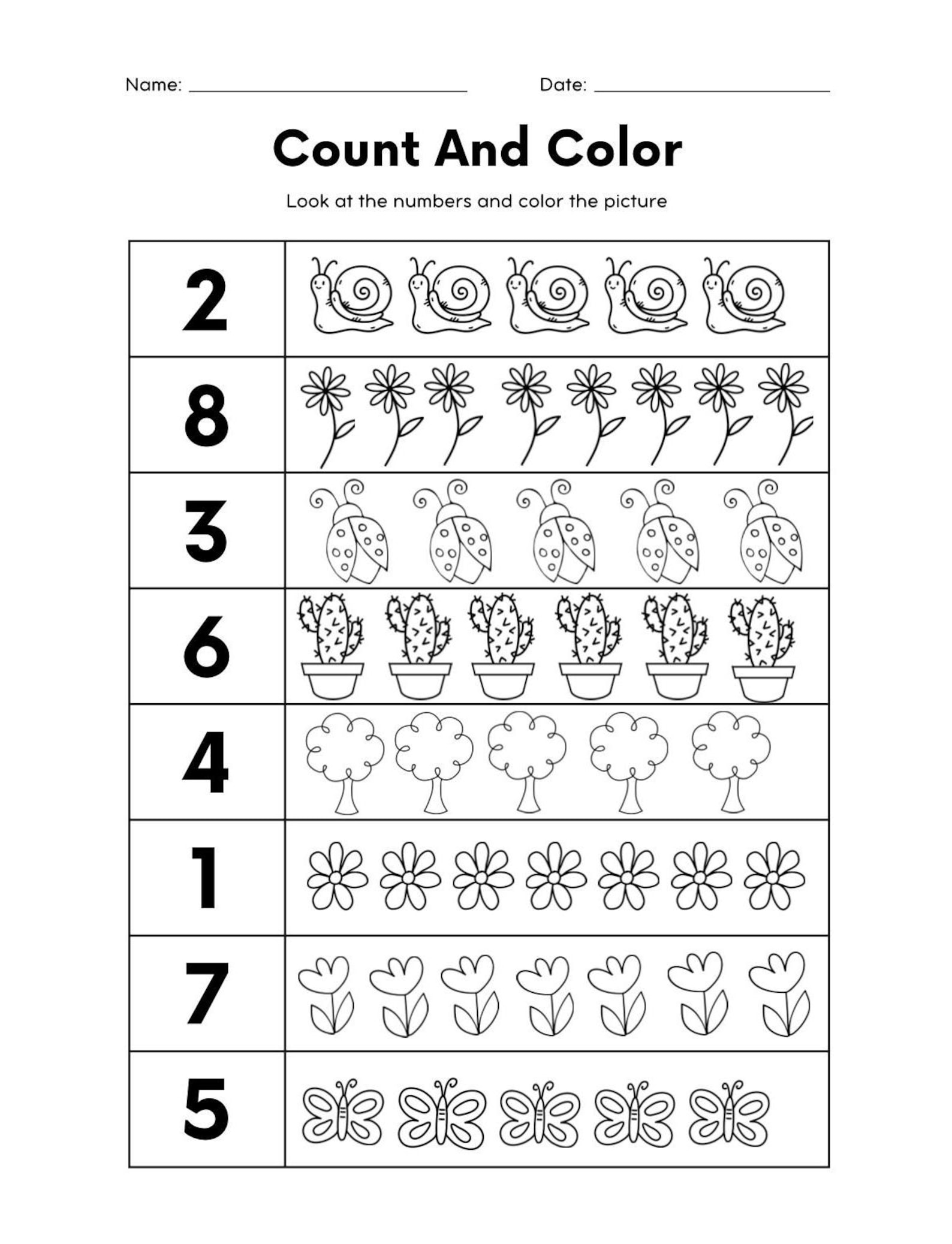 Pre K Worksheets, Tracing, Numbers - Etsy