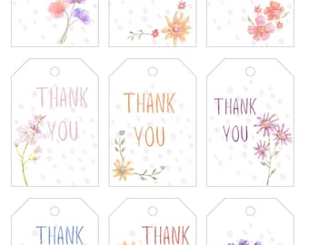 Floral thank you tags p, thank you tags