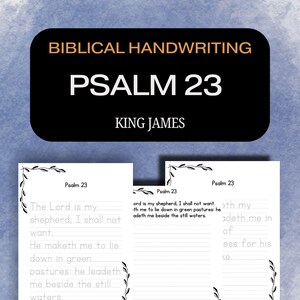 Psalm 23 Handwriting Practice Sheet | Scripture Copy work for Christian Homeschoolers