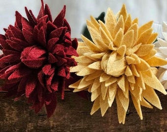 Felt Mums, November Birth Flower, Custom Floral Bouquet, Home Decor