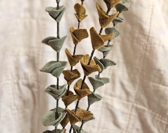 Handmade Felt Eucalyptus Stems, Floral Arrangement Greenery, Forever Flowers