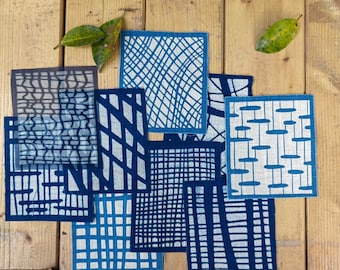 Japanese Boro Fabric Scraps - 20 Variety Indigo Cotton Pieces