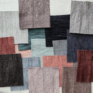 Boro Fabric Bundle: 16 Handwoven Earthy tone plant dyeing Scraps for Patchwork