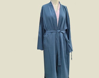 Kimono de algodão: Jaqueta Hanten de mangas largas e modelagem solta