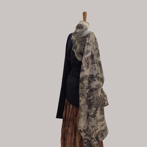 Color Block Ramie Hanfu Kimono Jacket: Lightweight Long Sleeve Top image 7