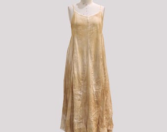 Cotton Slip Maxi Dress with Viscose Top: Color Spray Tie Dye