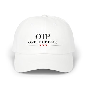 OTP Jedna prawdziwa para czapka z daszkiem czapka baseballowa książka trop romans fantasy romans czytelnik wieczór panieński ślub pary prezent unisex fae