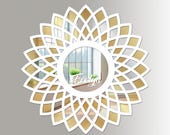 Personalized Lotus Flower Wall Mirror, Energy-Themed, Minimalist Mirror, Ideal for Yoga Studio, Meditation, Living Room or Modern Wall Decor