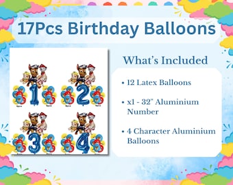 Kids Paw Patrol Geburtstagsparty Luftballon Set 17Stk.