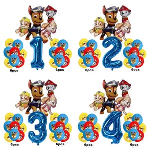 Set di palloncini per la festa di compleanno dei bambini Paw Patrol, 17 pezzi.