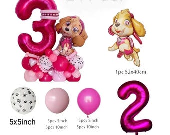 Kinder Paw Patrol Skye Geburtstagsparty Ballon Set 24tlg.