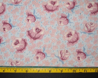 Rosebud Design Fabric Destash Remnant 12 inches long by 44 inches wide