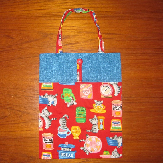 Kitchen Cats Design Tuck and Roll Foldup Portable Shopping Etsy