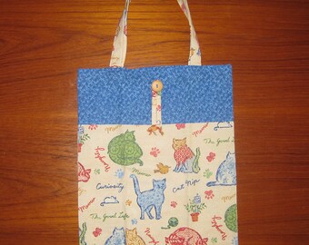 Naughty Cats Design Tuck and Roll Fold-Up Portable Shopping Tote
