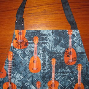 Womens or Men's Bib Apron Hawaiian Maori Ukulele Design image 3