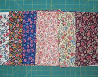 Surtido de Diseño Floral Destash Piezas Remanentes Anchos Completos Bueno para Hacer Máscaras de Cara Aprox. 3 Yardas Total