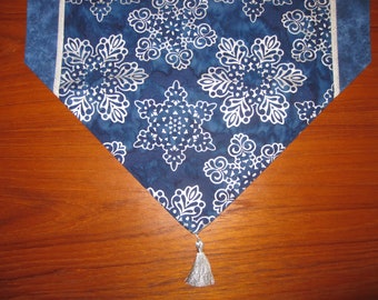 Hanukkah Christmas Snowflake Batik Look Design Holiday Table Runner Bufanda 70 pulgadas