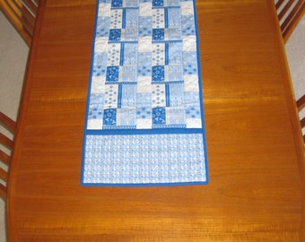 Hanukkah Snowflakes, Star of David and Menorah Design Holiday Table Quilted Runner Scarf 49 Inches