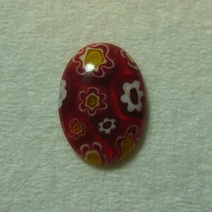 18 x 13 red with yellow and white millefiori glass cabochons 12 image 3