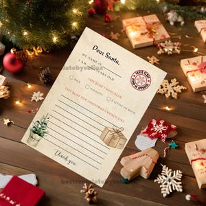 Letter To Santa Printable Easy To Print Letter To Santa Letter Instant Download Letter to the North Pole Vintage Letter Christmas Letter