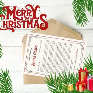 Editable Letter from Santa Claus Personalized Letter From The Desk of Santa, Christmas Eve North Pole Mail, Instant Download Canva Template