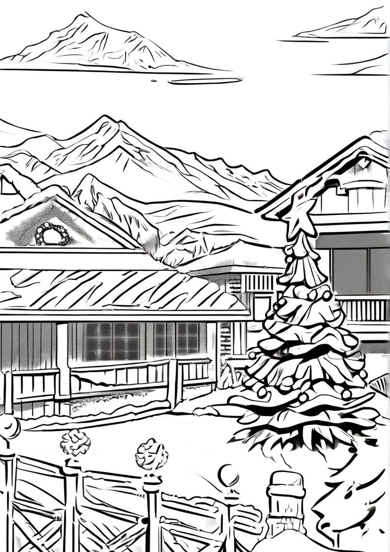 Usa Christmas Coloring Book: 20 Festive Pages Christmas in USA Coloring ...