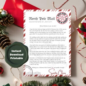 Personalized Letter From Santa Claus - Editable Christmas Keepsake (Digital Download)