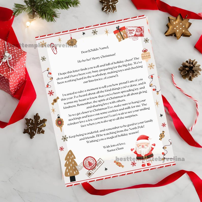EDITABLE Official Letter From Santa Claus Letter From the Desk of Santa ...