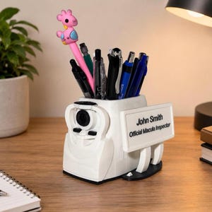 Soporte personalizado para bolígrafo de cámara OCT de fondo de ojo / Organizador de escritorio de oftalmología, Regalo para expertos en retina