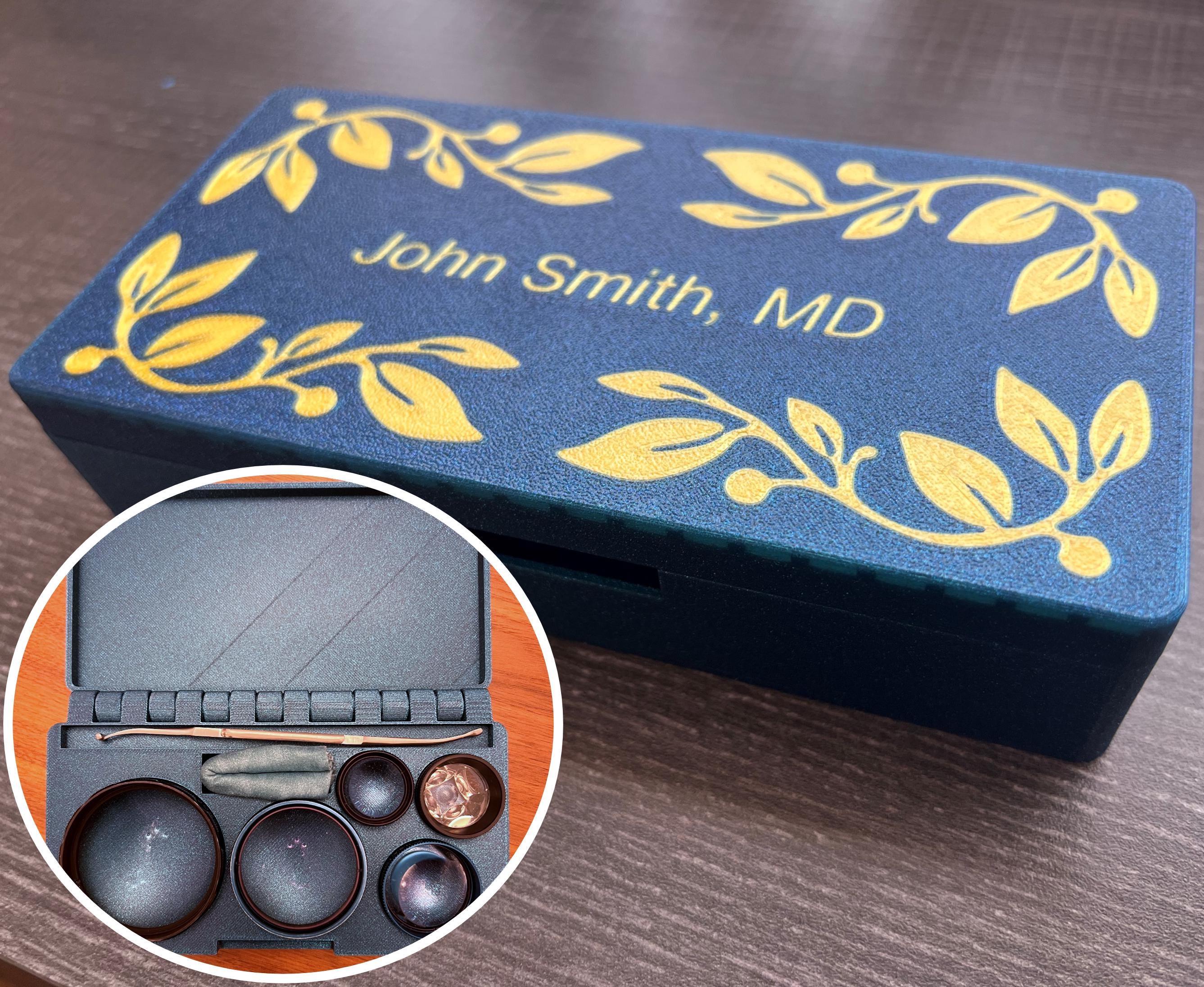 Personalized Ophthalmic Multi Lens Case With Magnetic Lids – Large