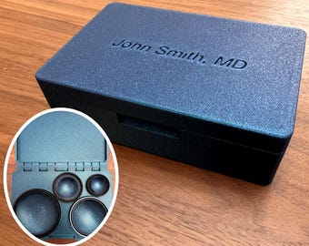 Personalized Ophthalmic Multi Lens Case with Magnetic Lids - Medium (Lifetime Warranty)