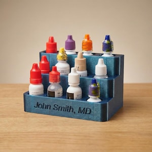Personalized Tiered Eye Drop Organizer – Custom Engraved Display Stand for Clinics & Home
