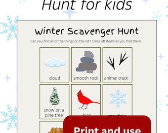 子供向け冬の宝探しゲーム – 印刷可能な屋外ゲーム（PDF）