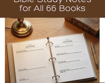 ガイド付き聖書研究ジャーナル | キリスト教聖書研究の反省のプロンプト（印刷可能なPDFワークブック）