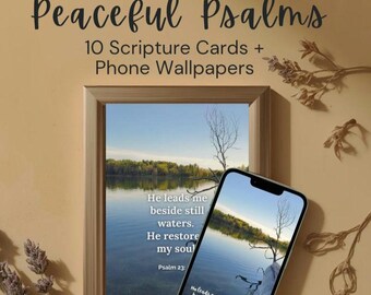 印刷可能な聖書カードと携帯電話の壁紙 • キリスト教聖書の一節 • 詩篇のデジタルダウンロード