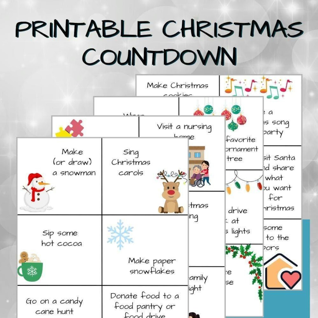 Printable Advent Activity Calendar for Families Etsy