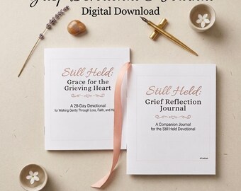 Diario devocional para el duelo (cristiano) / Cuaderno de trabajo imprimible de 28 días para el duelo, diario de sanación, apoyo para la pérdida