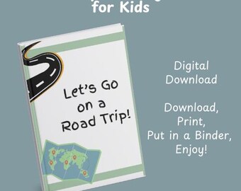 キッズロードトリップアクティビティバインダー | スクリーンフリー旅行ゲーム（PDF印刷可能）