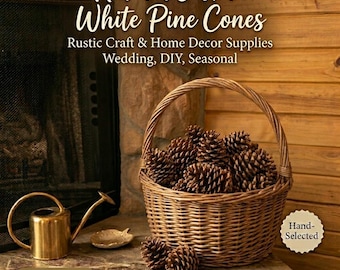 Natural Eastern White Pine Cones – Rustic Craft & Home Decor Supplies | Wedding, DIY, Seasonal Decor