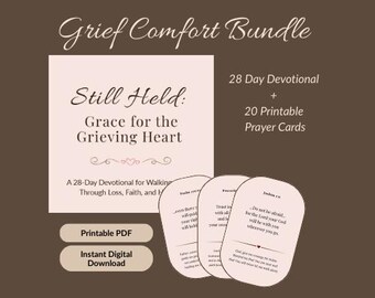 キリスト教の悲しみのための祈りカードと聖書の一節の祈りカード - 慰めのバンドル（デジタルダウンロード）