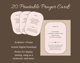 キリスト教の悲しみの祈りカード、聖書の一節による励まし（デジタルダウンロード）