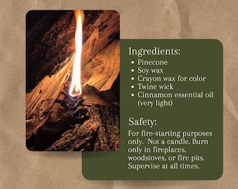 Handmade Pinecone Firestarter | Soy Wax, Clean Burn