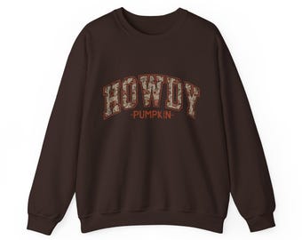 Sweat-shirt Howdy - pull ras du cou unisexe, ambiance western, vêtements ranch, pull country, t-shirt graphique de voeux, salutation vintage