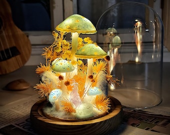 Fairy Mushroom Lamp | Natural Home Decor | Bedroom Decor | Whimsical Decor | Art Deco Lamp